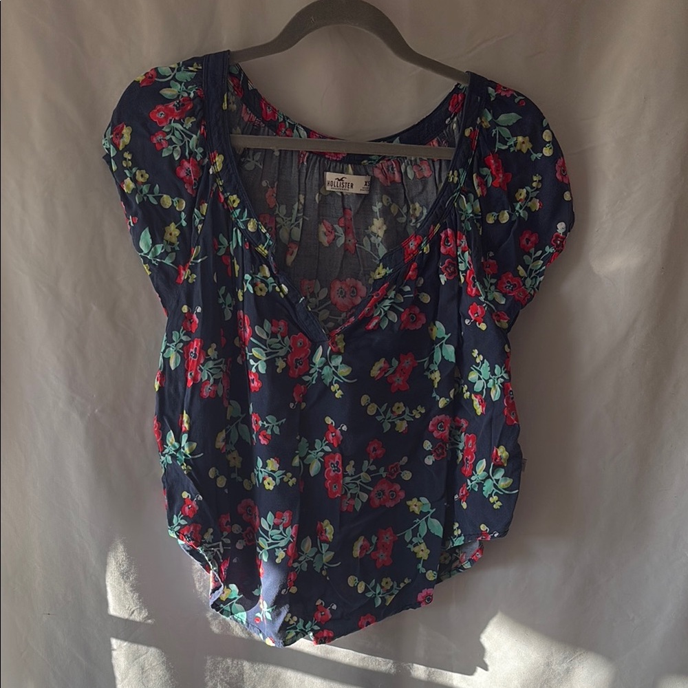 Floral Blue Top by Hollister